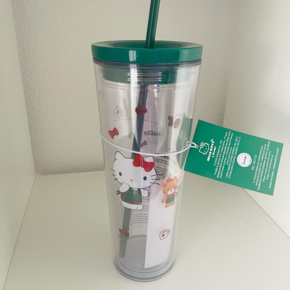 NEW 2025 Starbucks Hello Kitty Cold Cup Tumbler, 24oz